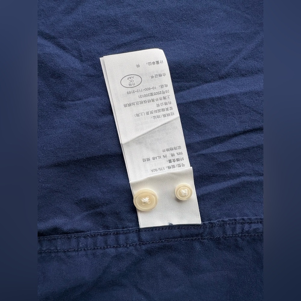 Vintage Y2K Abercrombie & Fitch Navy Oxford Shirt Relaxed Fit Stretch | Men’s S - Picture 11 of 15